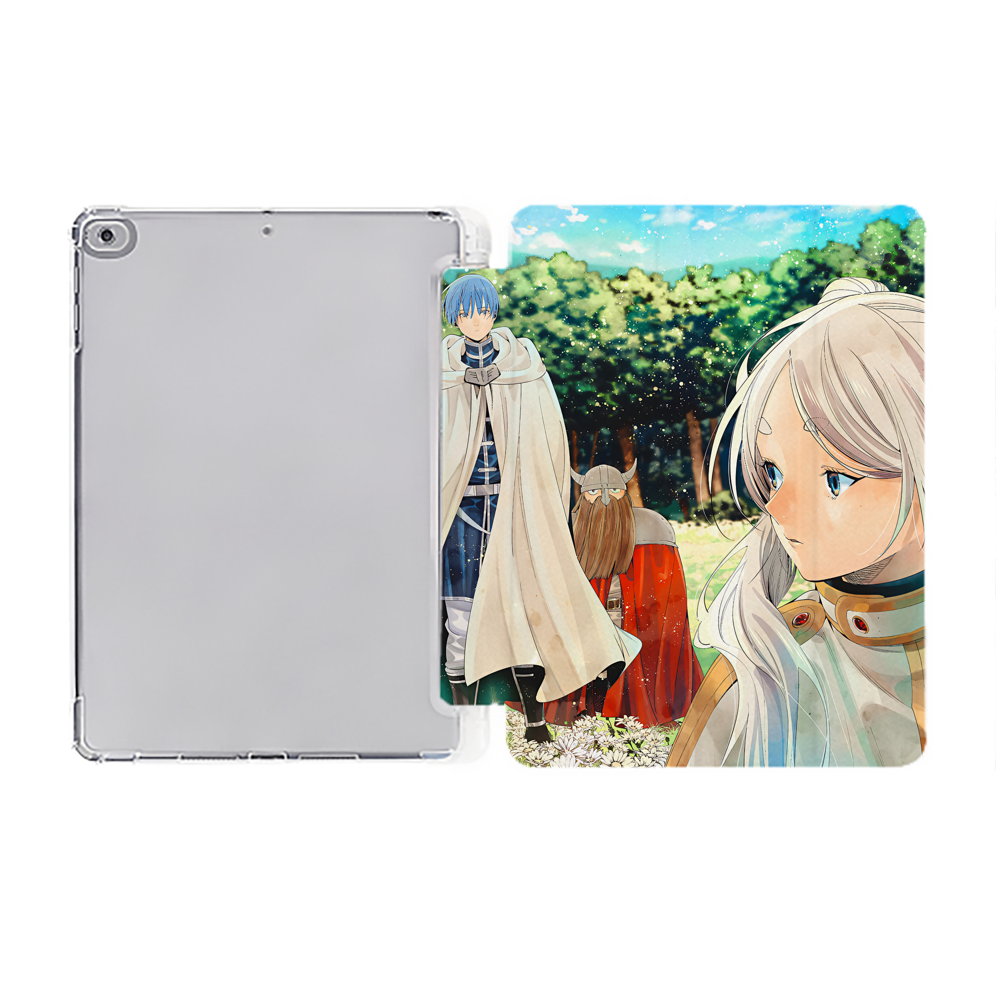（画像用） 葬送のフリーレン Frieren IPad ケース ペン収納付き 三つ折りスタンド PUレザー×シリコン 対応機種9.5/10.5/10.9インチ